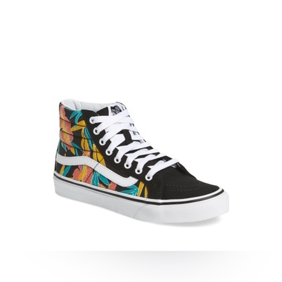 Vans Sk8-Hi Slim sneaker with a tropical floral pattern Hawaii 5.5M 7W - Picture 2 of 9
